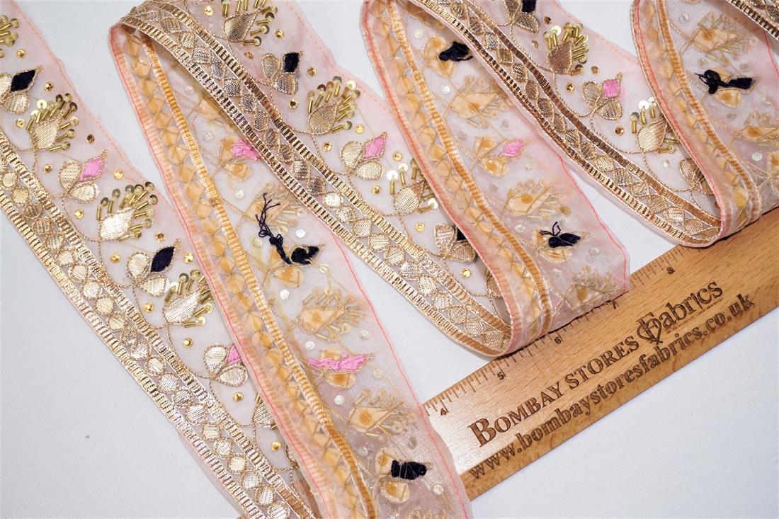 Dusky Pink Indian Vintage Style Lace