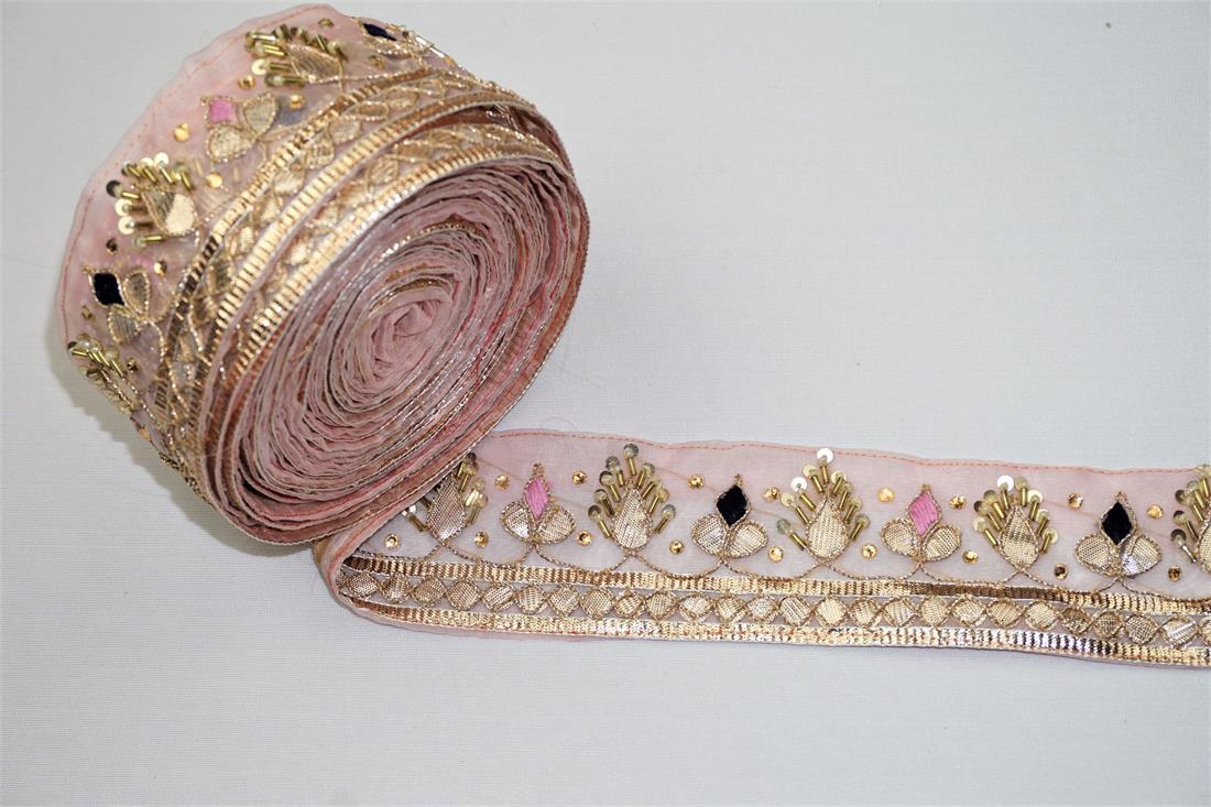 Dusky Pink Indian Vintage Style Lace