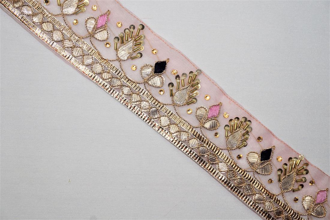 Dusky Pink Indian Vintage Style Lace