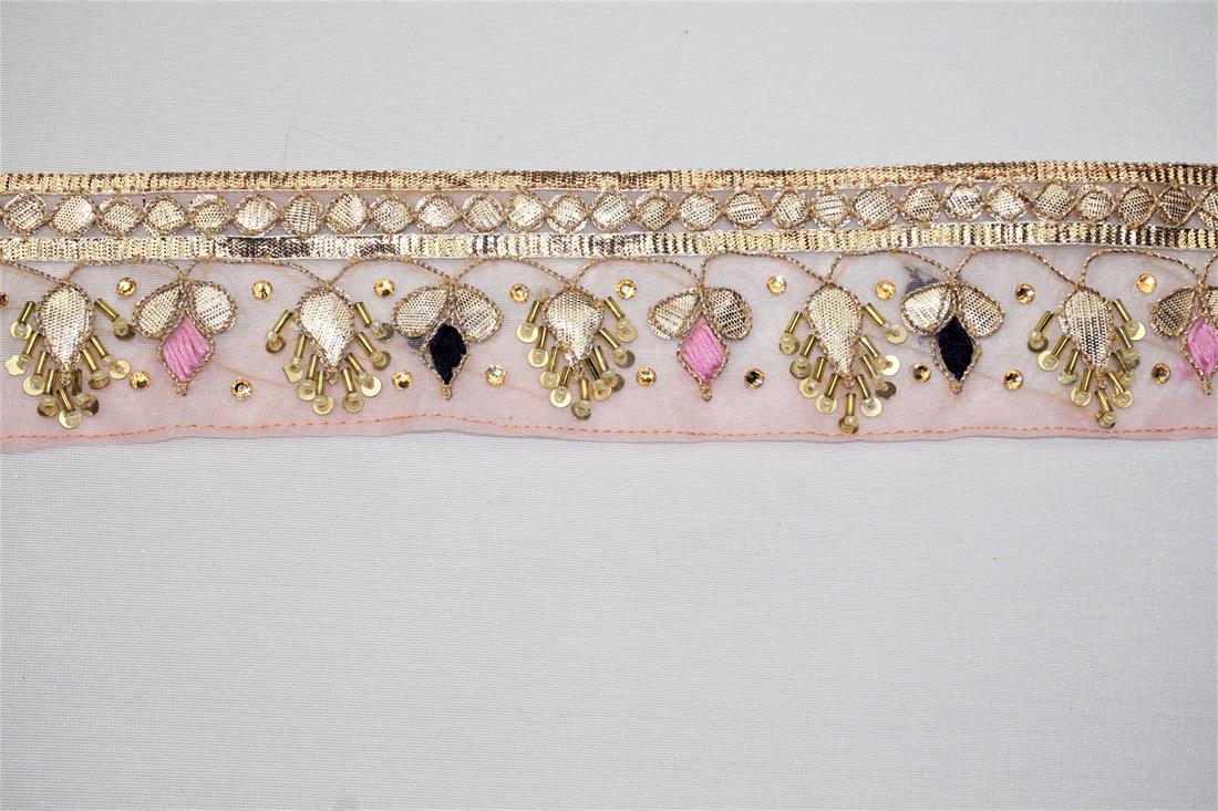 Dusky Pink Indian Vintage Style Lace