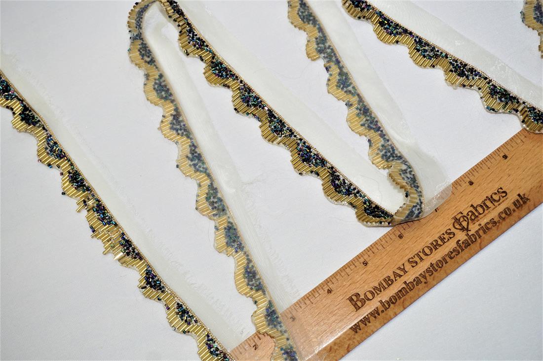 Gold & Navy Indian Vintage Style Lace