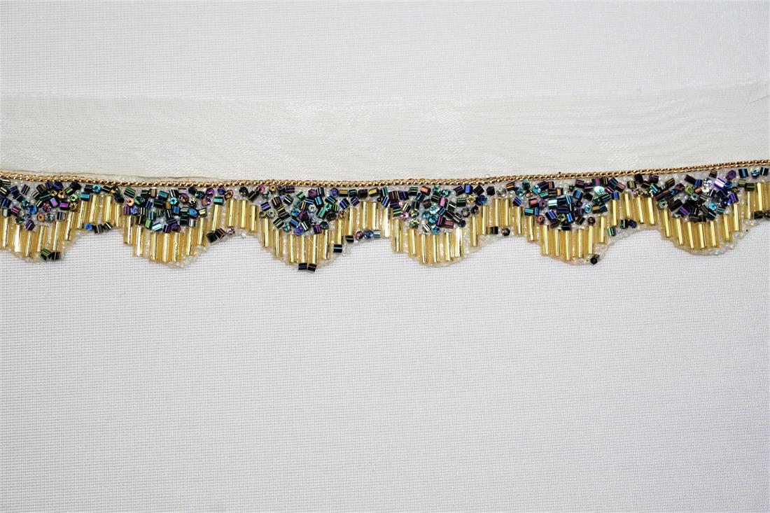 Gold & Navy Indian Vintage Style Lace