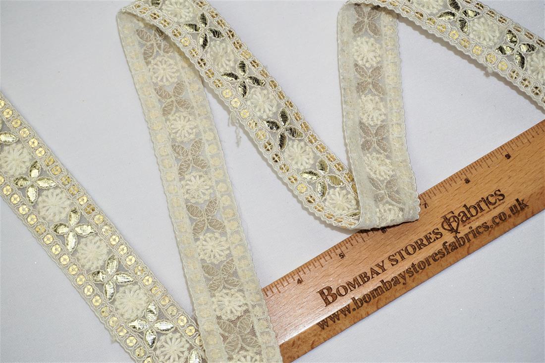 Off White Indian Vintage Style Lace