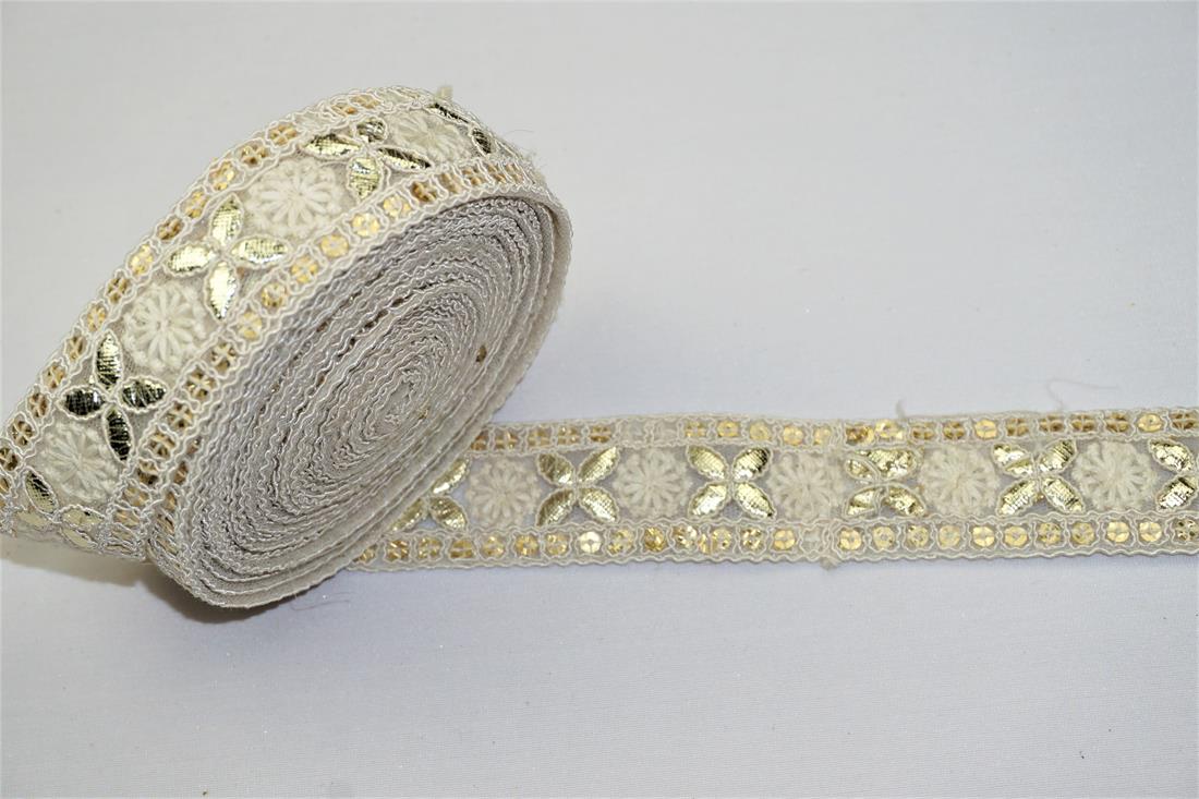 Off White Indian Vintage Style Lace
