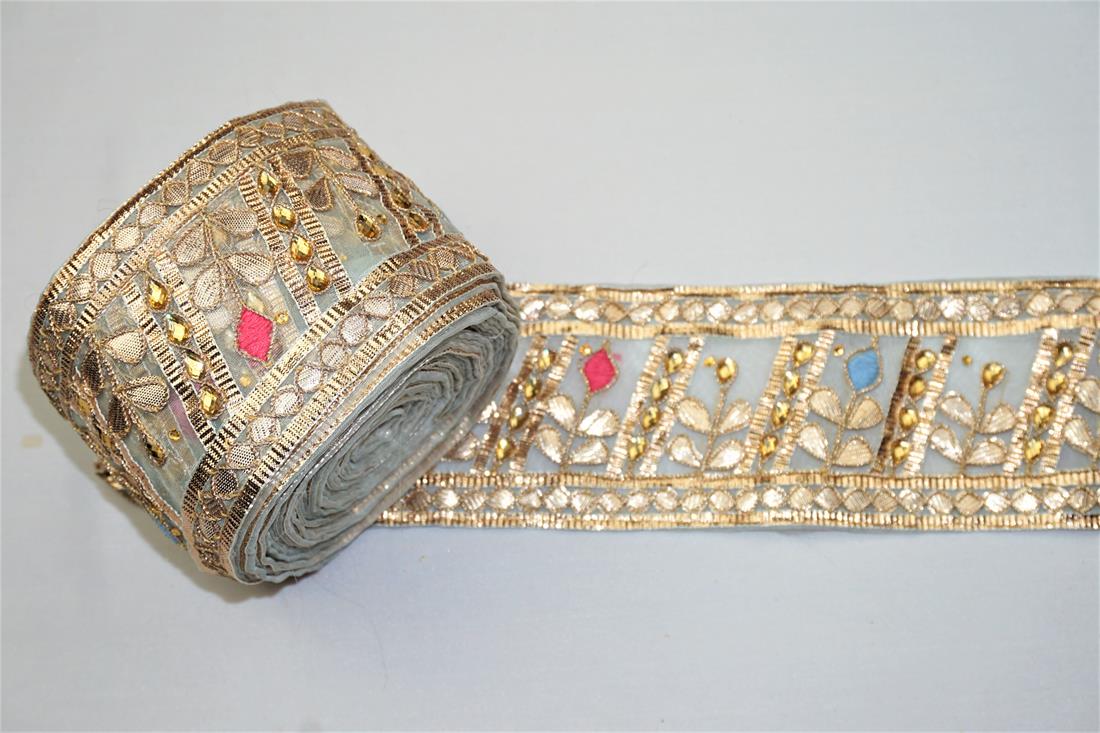 Blue & Pink Indian Vintage Style Lace