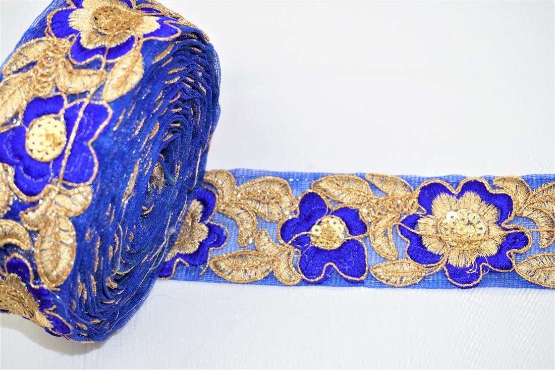Blue Indian Vintage Style Lace