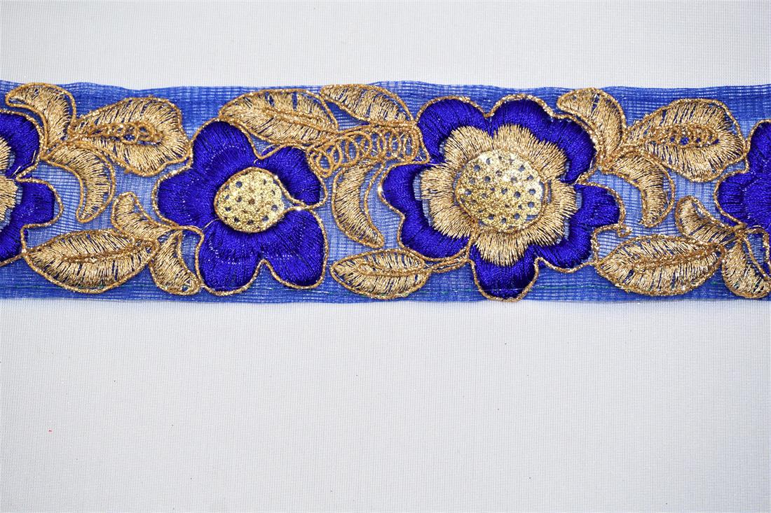 Blue Indian Vintage Style Lace