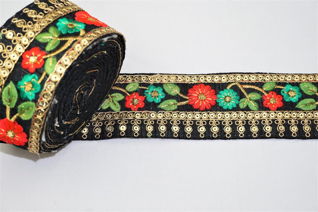 Black Indian Vintage Style Lace