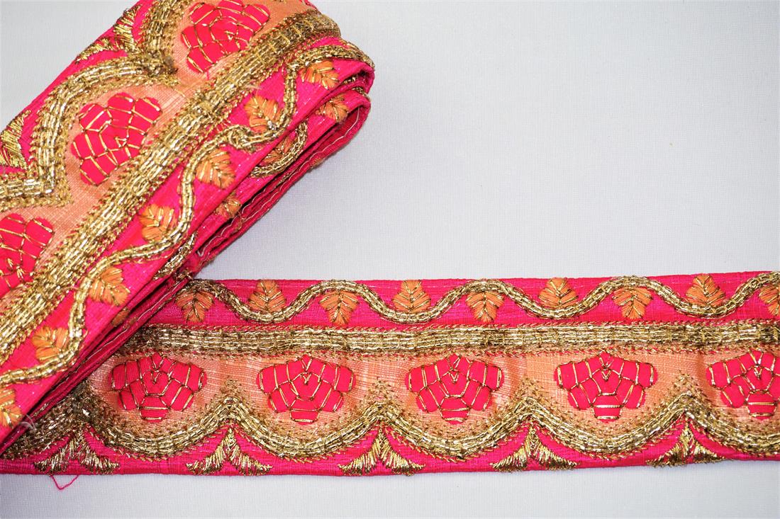 Cerise Indian Vintage Style Lace