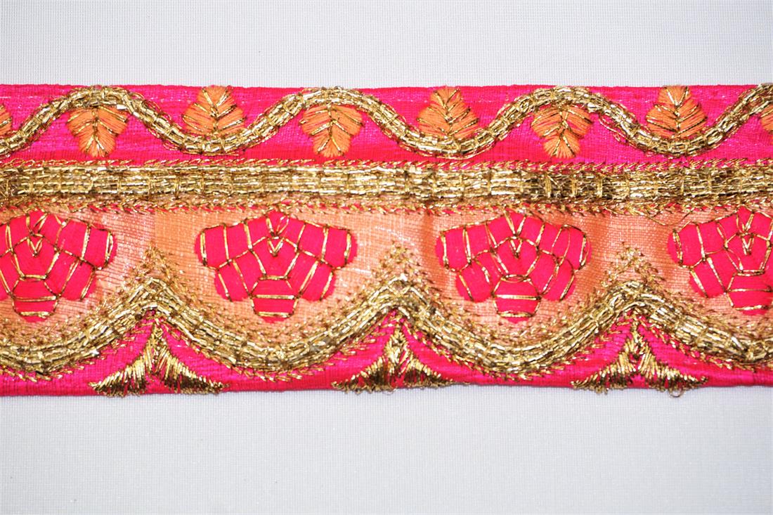 Cerise Indian Vintage Style Lace
