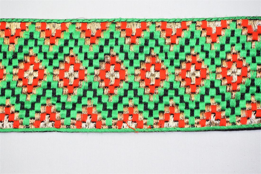 Green & RED Indian Vintage Style Lace