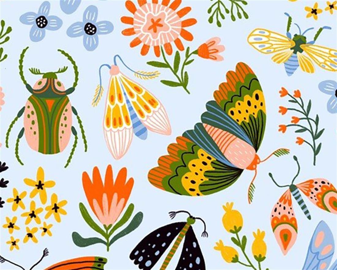 Blue Printed Cotton Fabrics