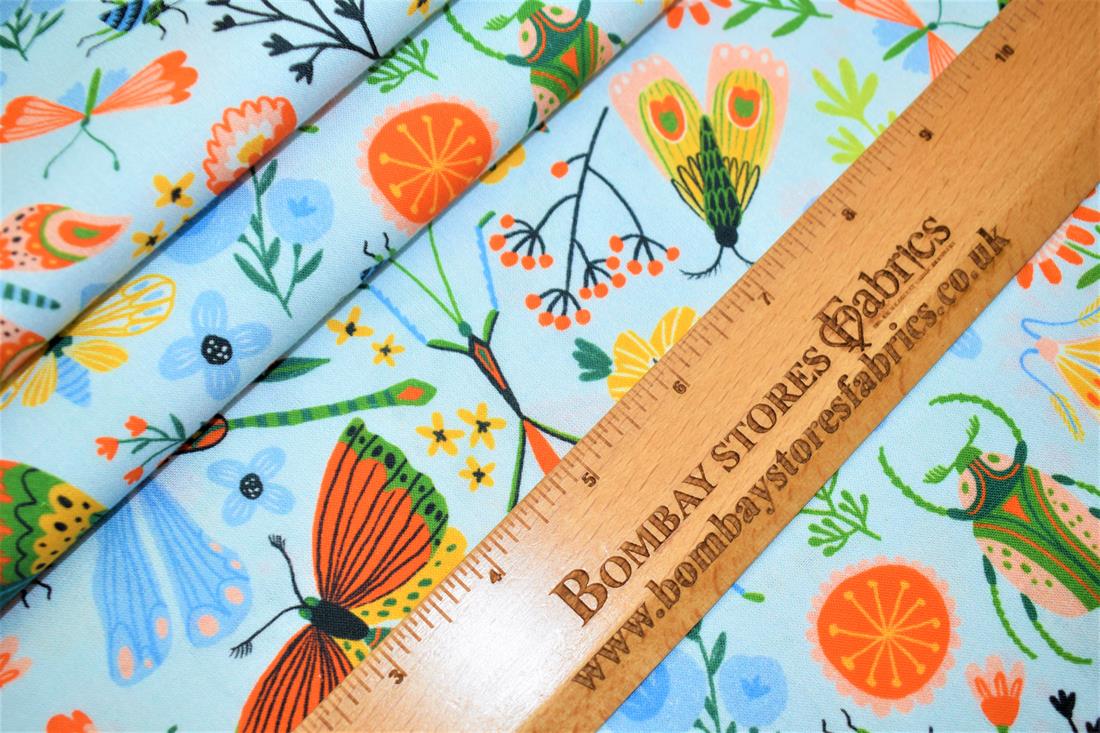 Blue Printed Cotton Fabrics