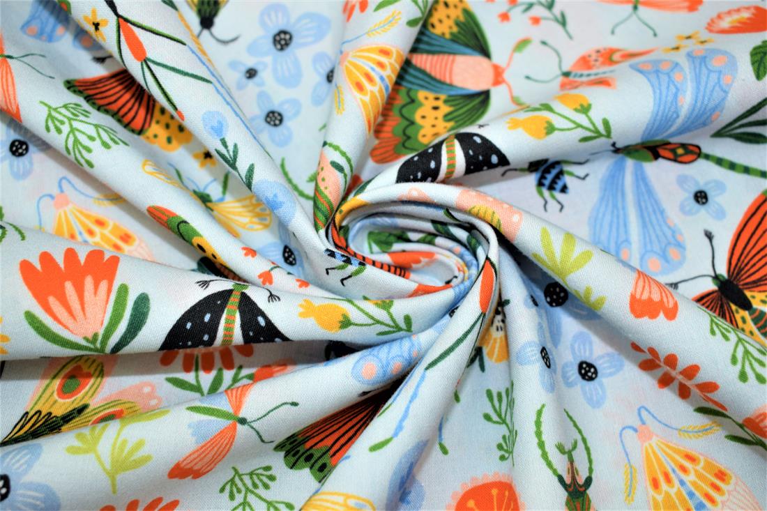 Blue Printed Cotton Fabrics