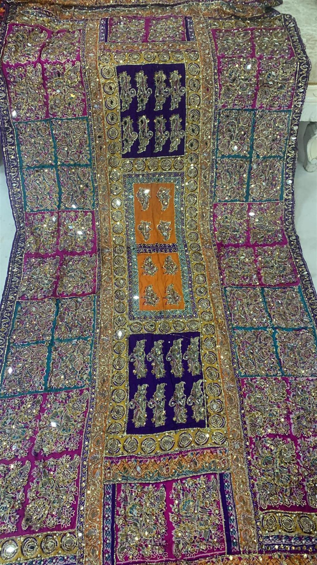 Multicolour Mirror Work Silk Dupatta