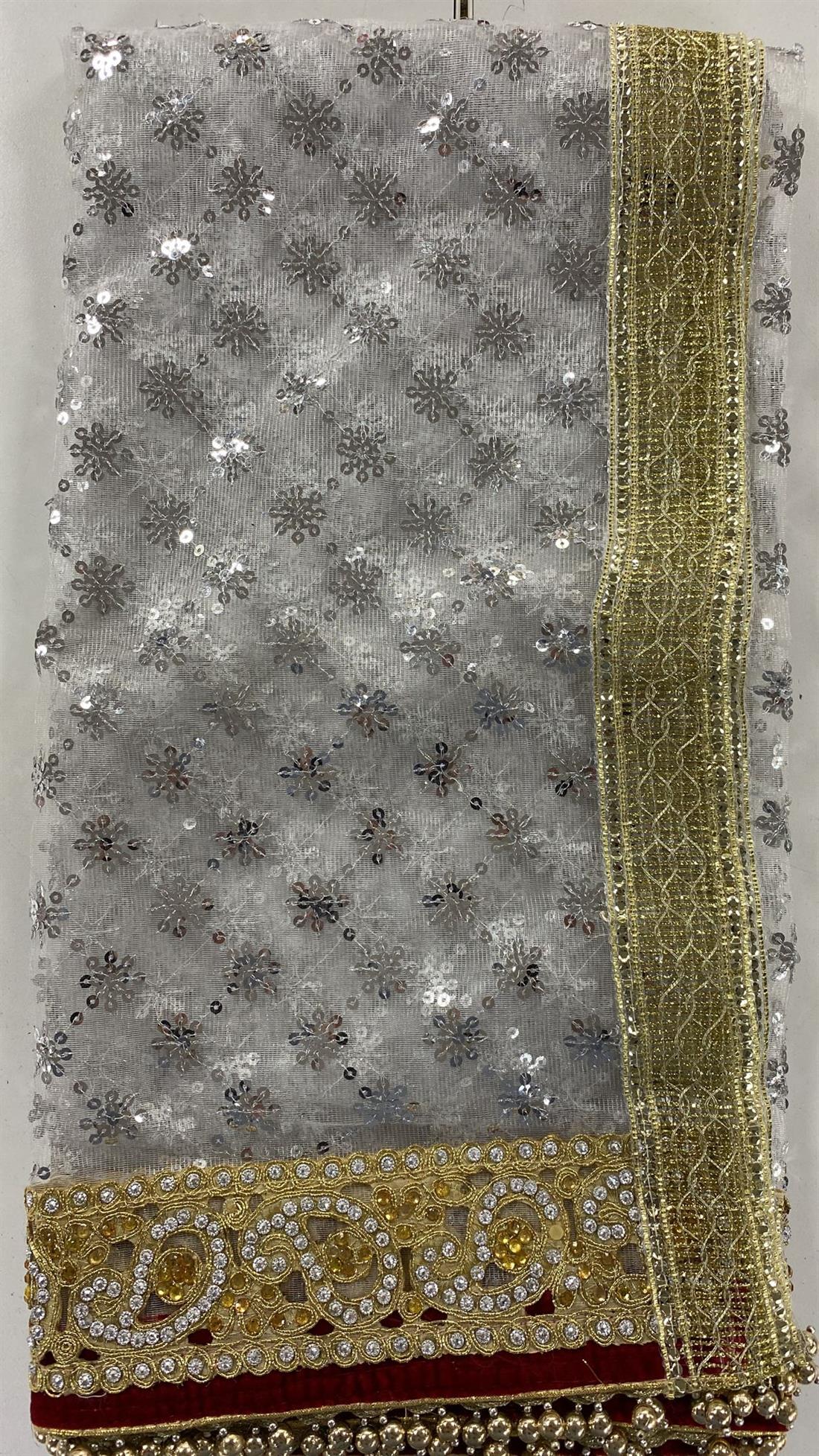 Silver Emb Dupatta