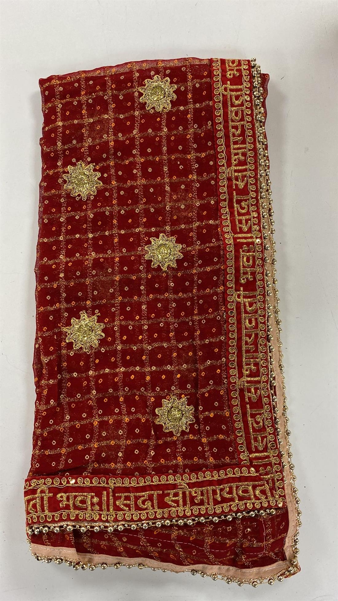 RED- Emb Dupatta