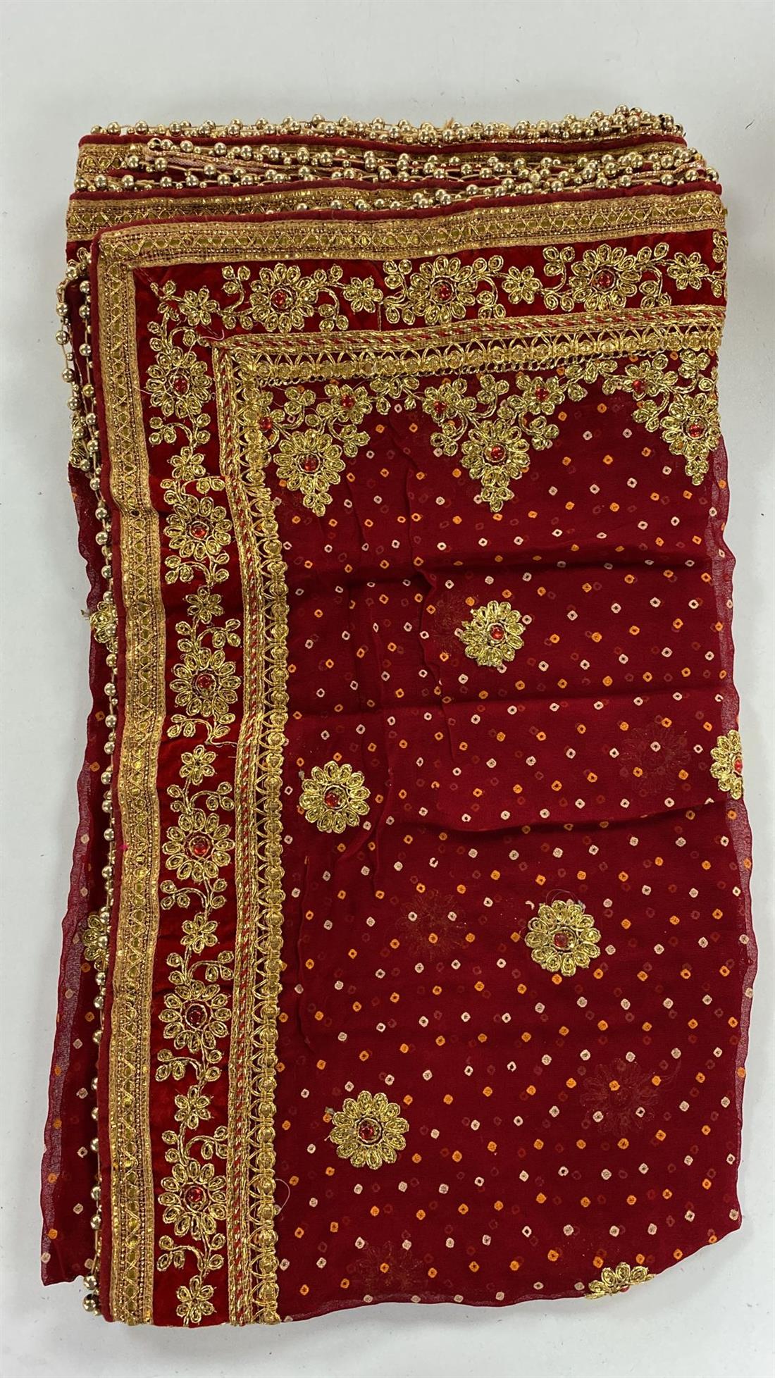 Red Emb Dupatta