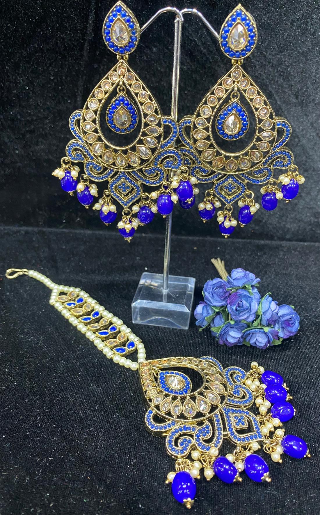 Blue & Gold Earrings