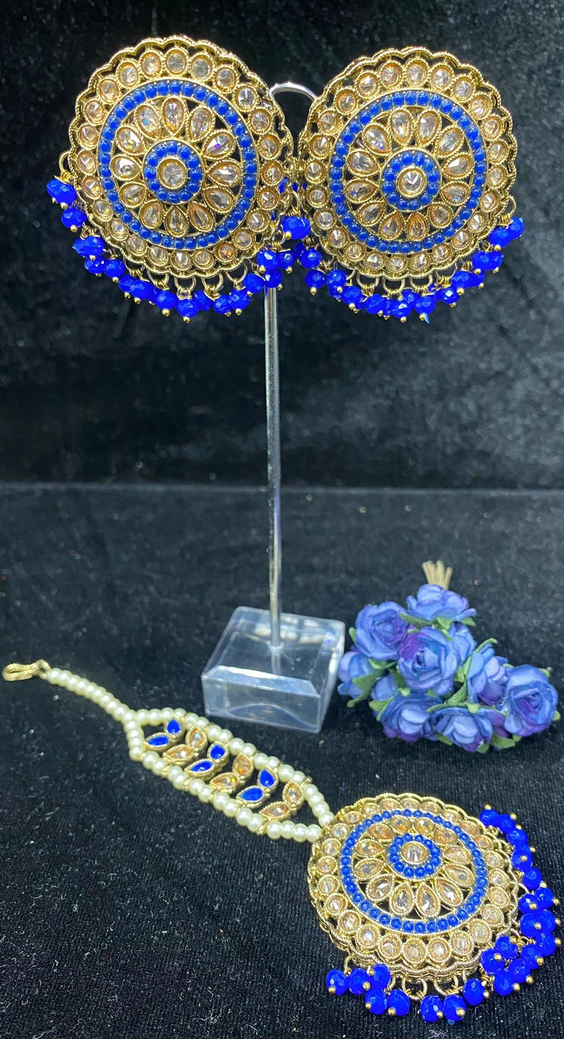 Blue & Gold Earrings