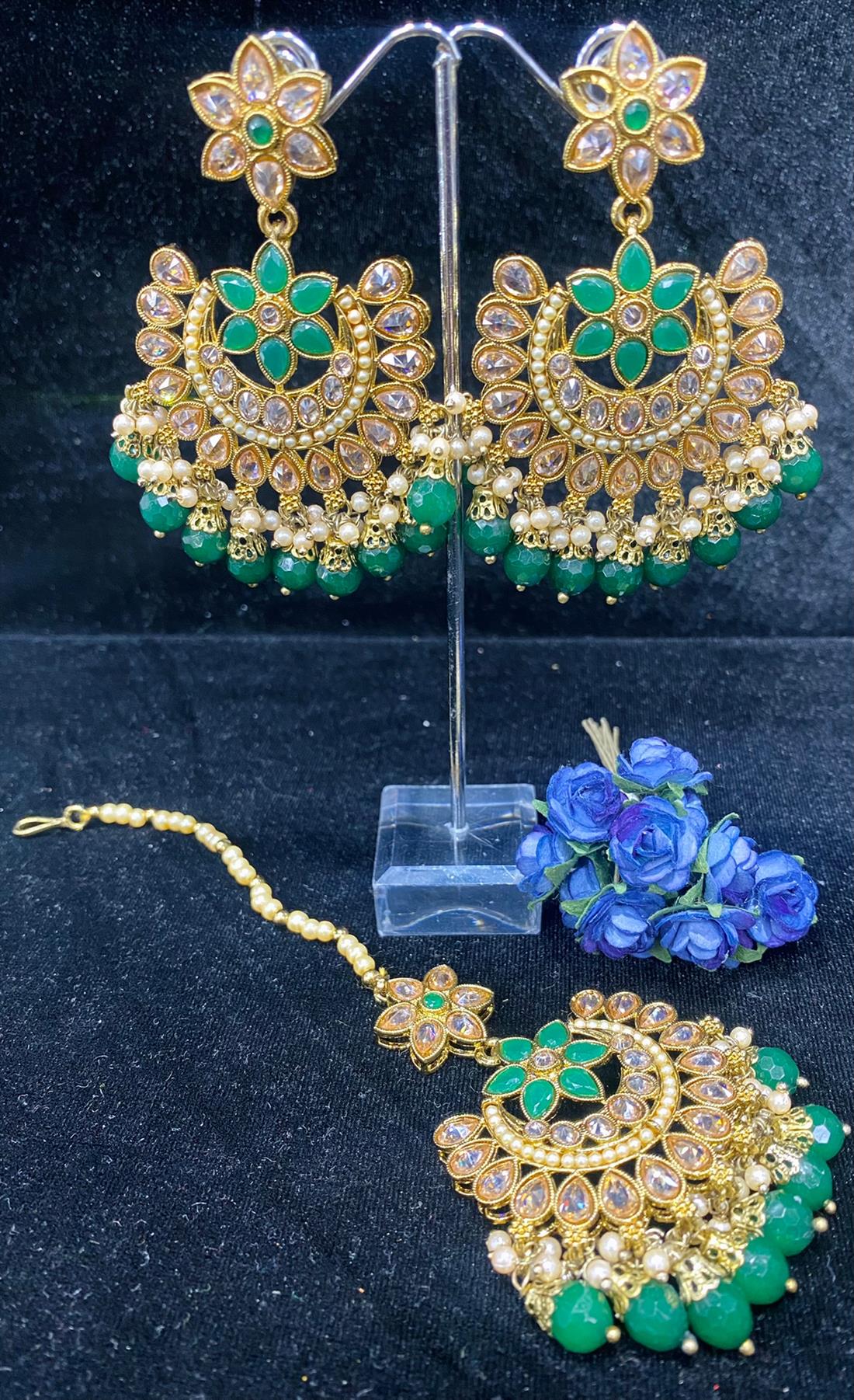Green & Gold Earrings