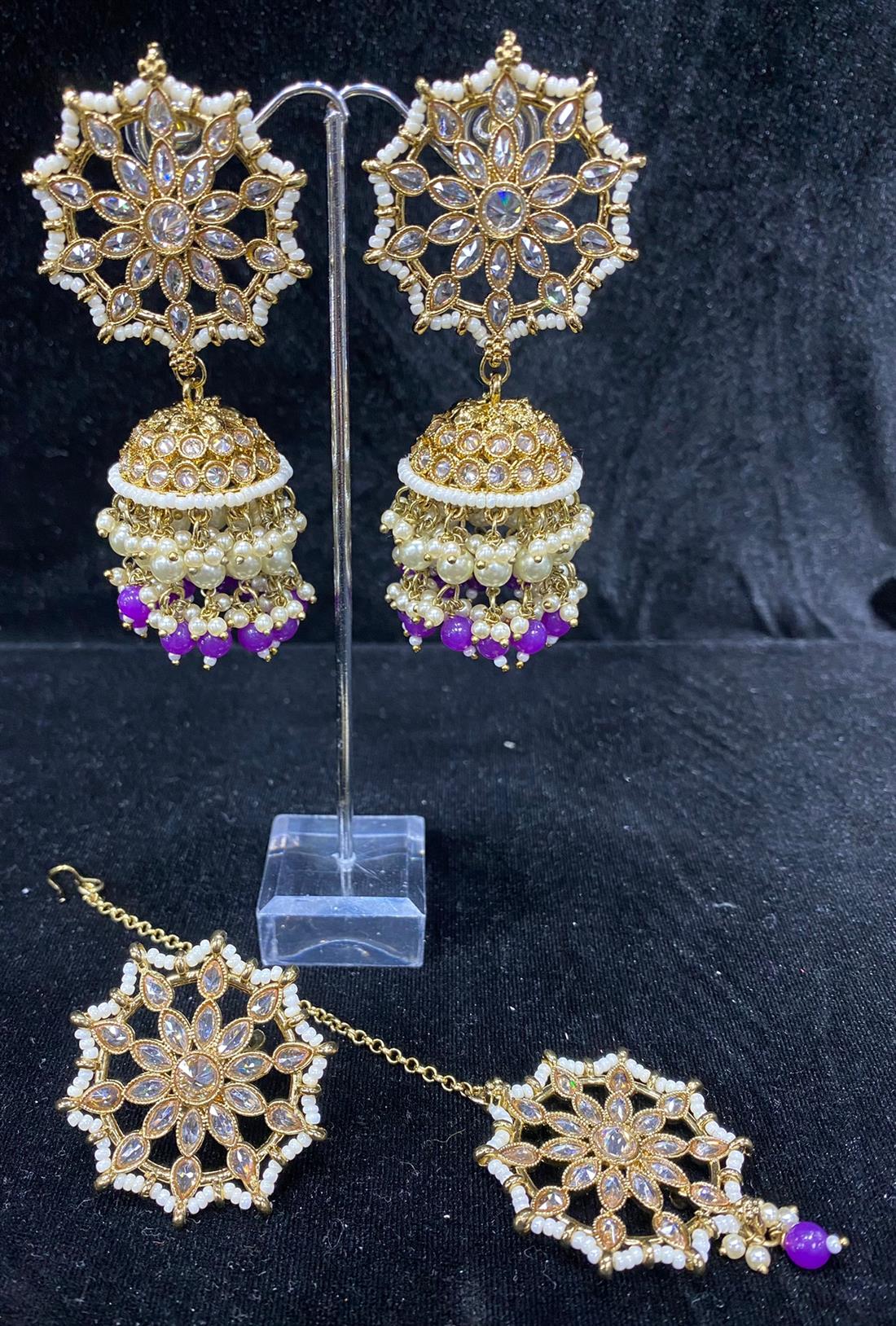 Gold & Purple Earrings