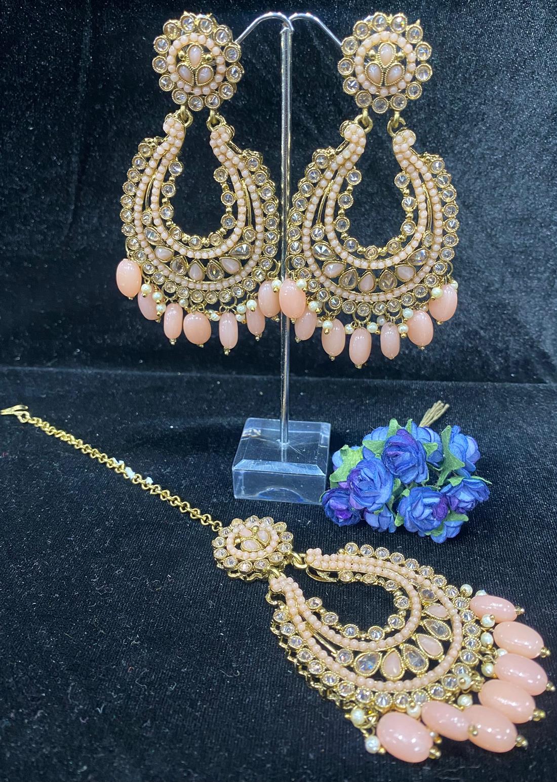 Peach & Gold Earrings