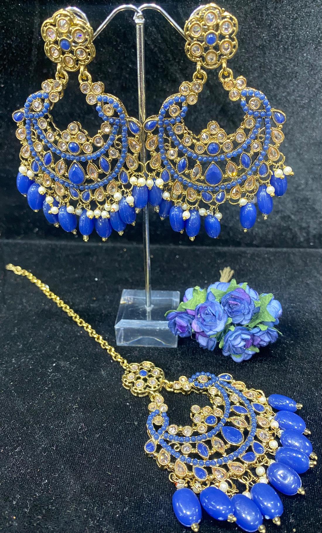 Blue & Gold Earrings