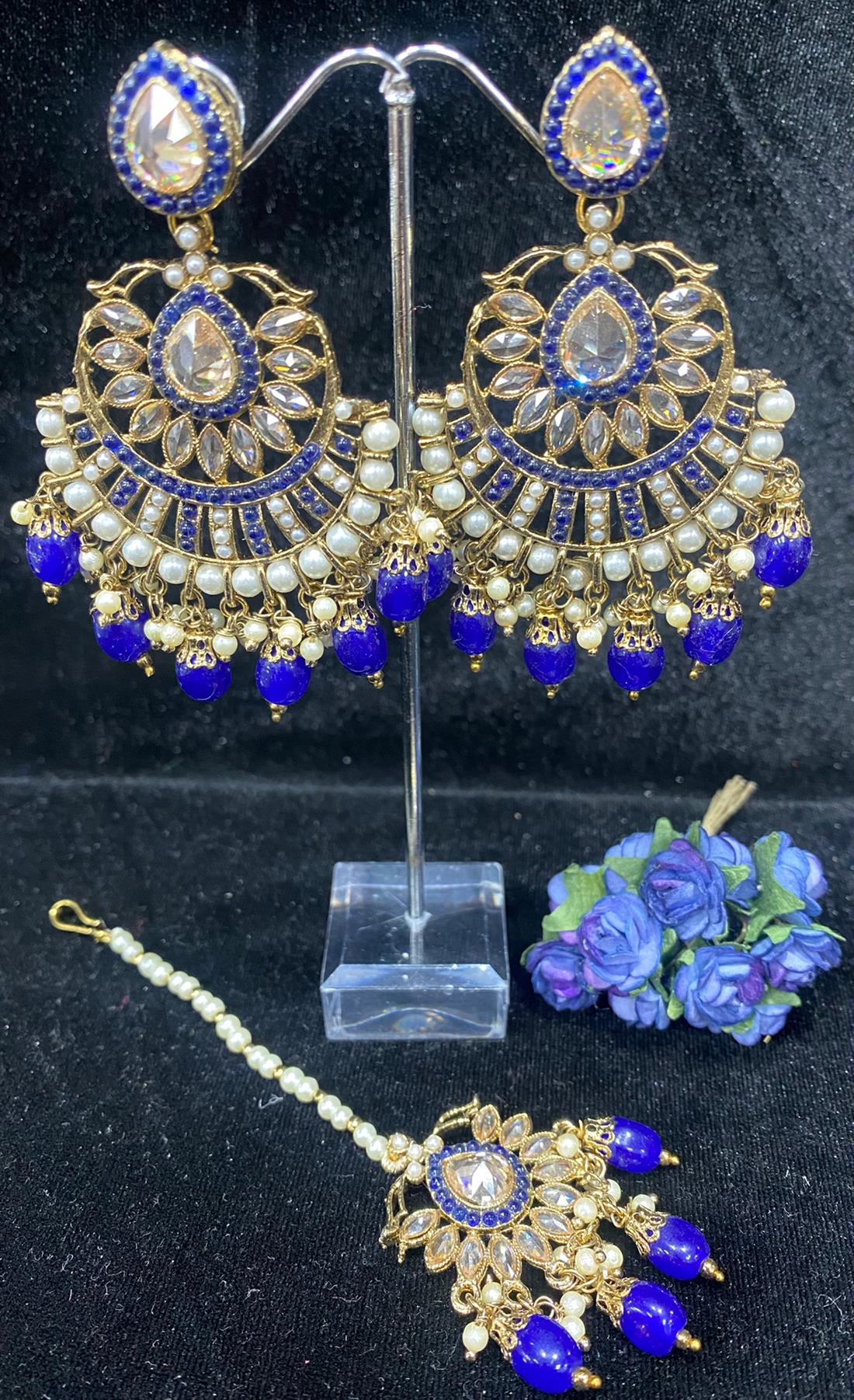 Blue & Gold Earrings