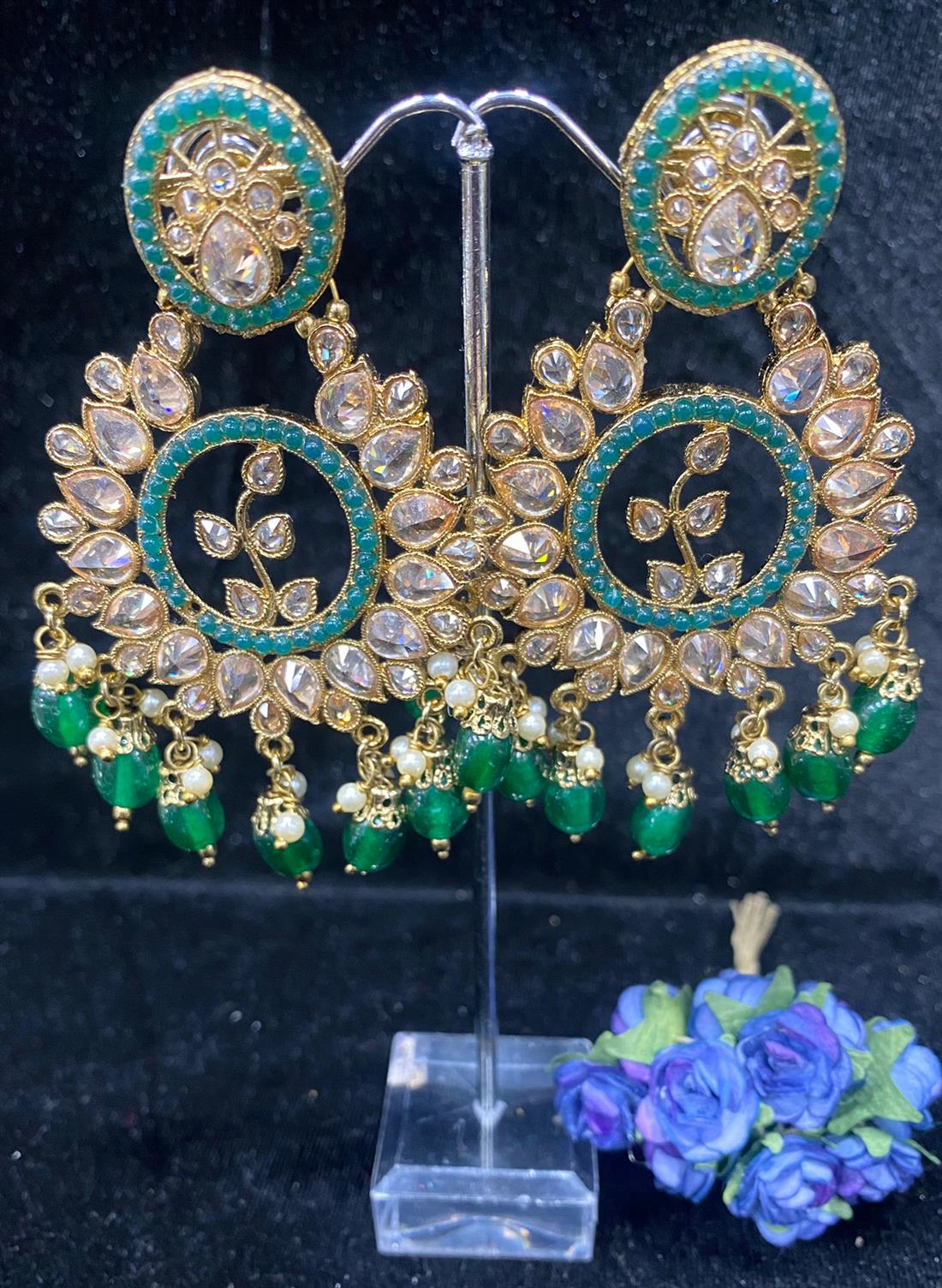 Green & Gold Earrings