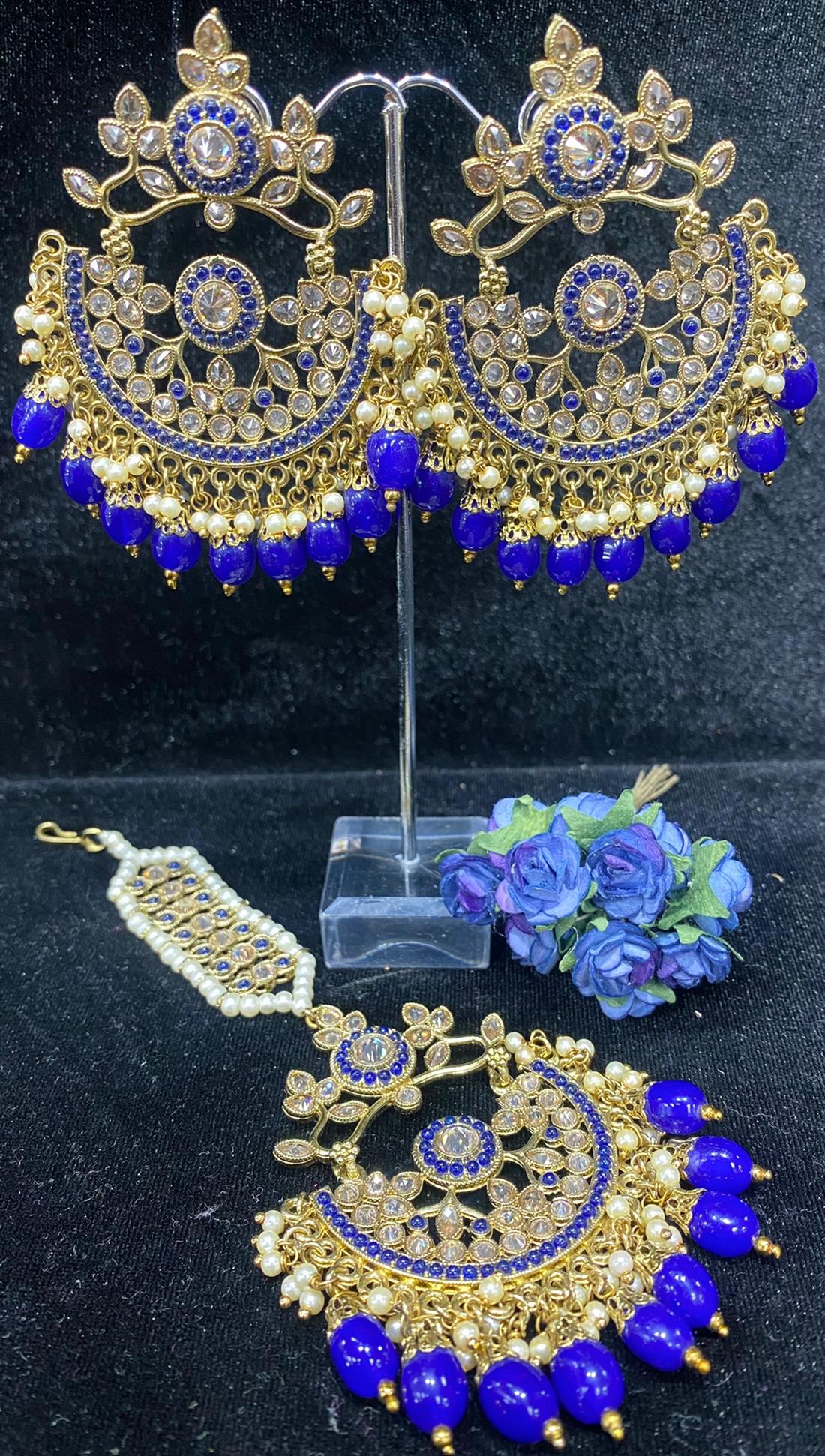 Blue & Gold Earrings