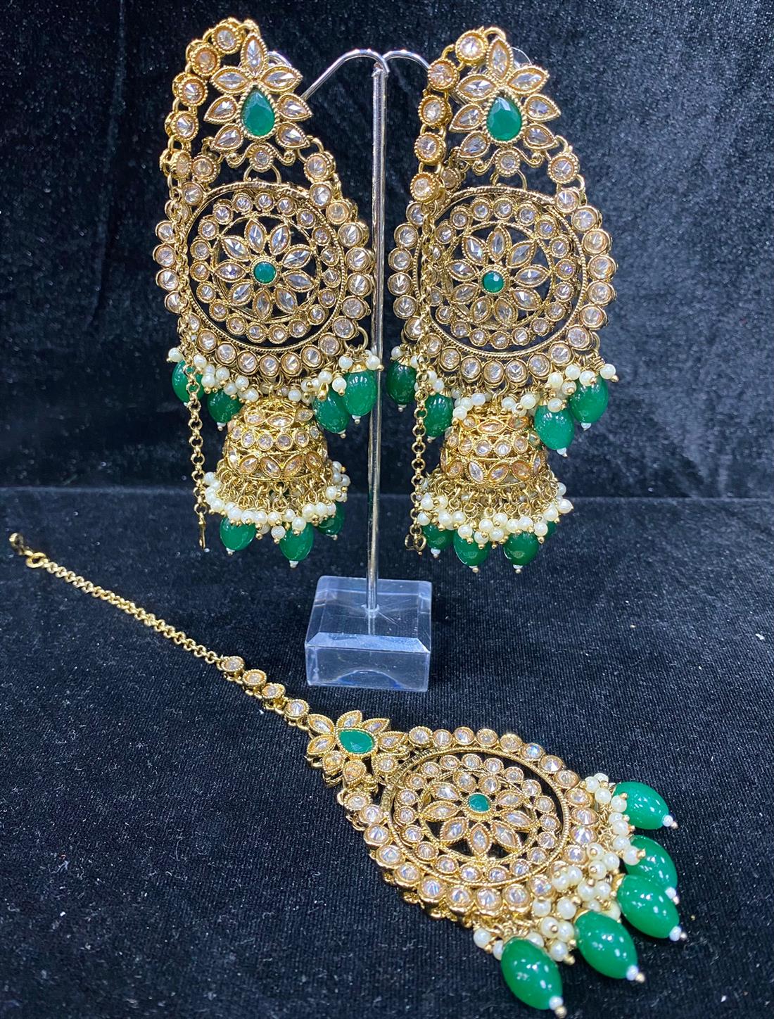 Green & Gold Earrings