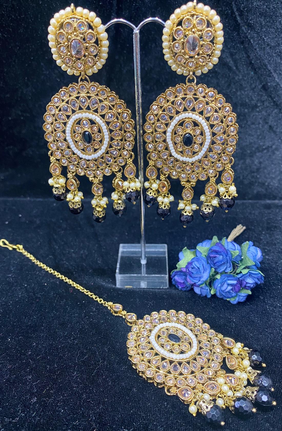 Gold & Black Earrings
