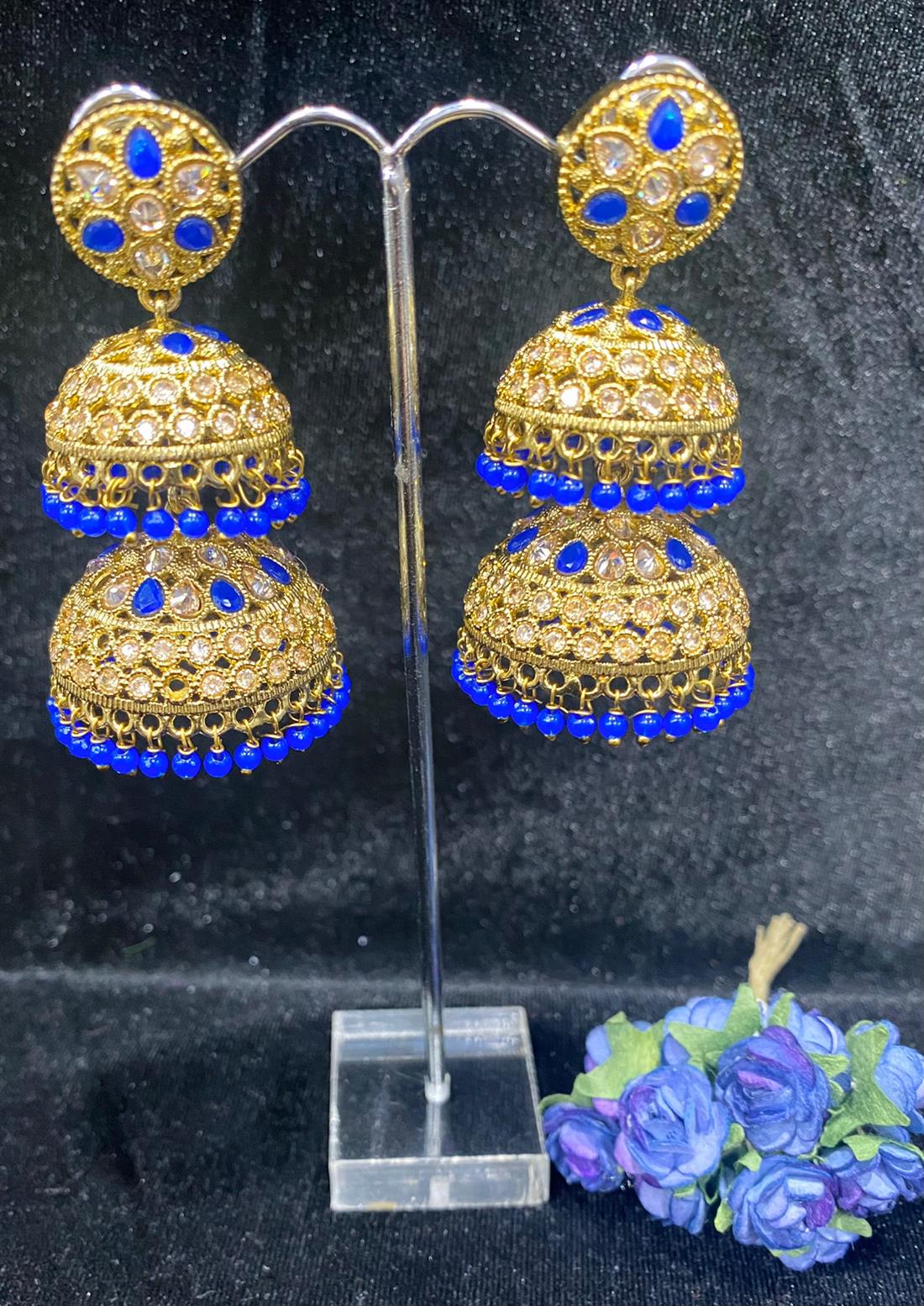 Blue & Gold Earrings
