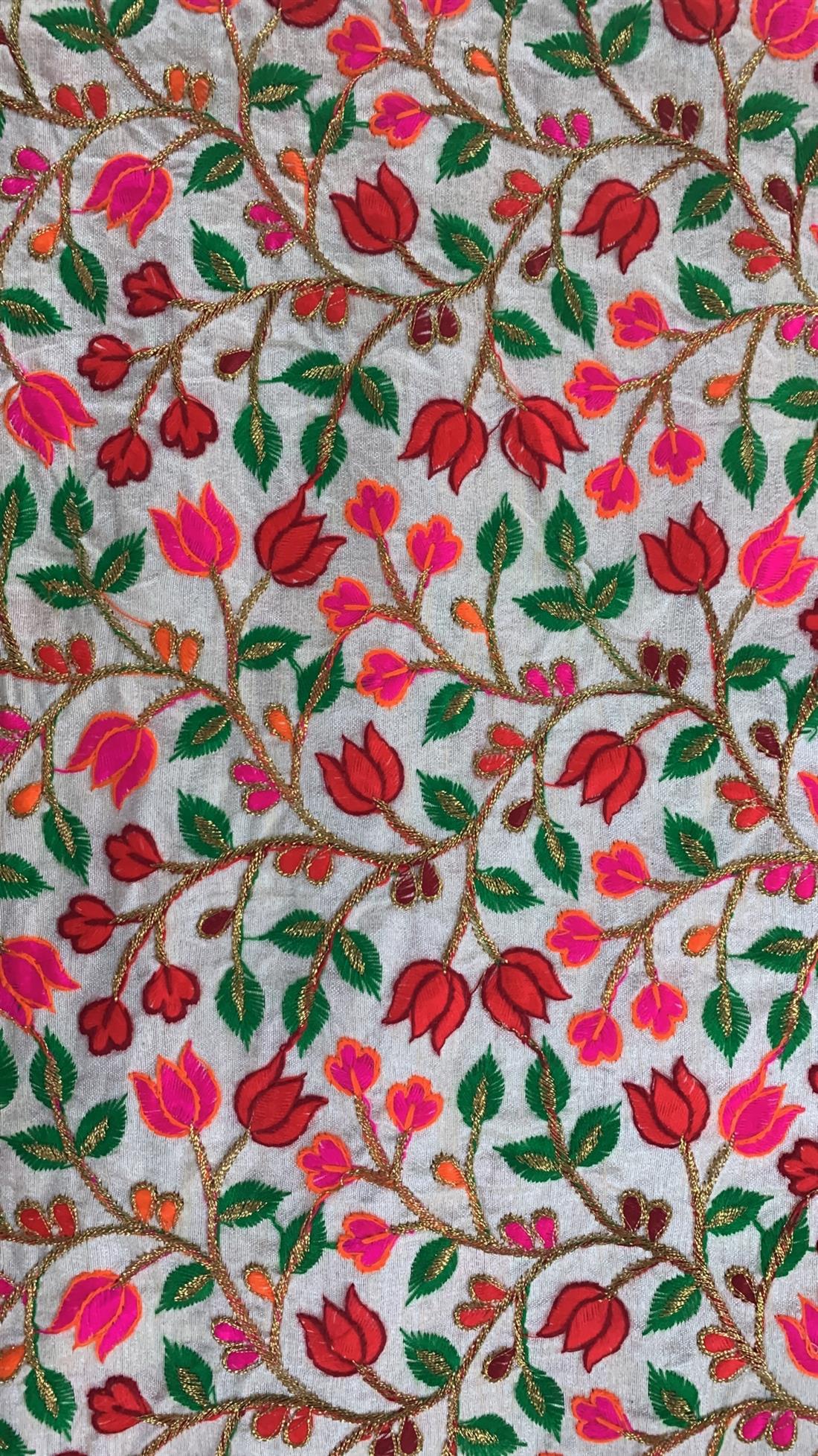 Multicolour Embroiderd Fabric