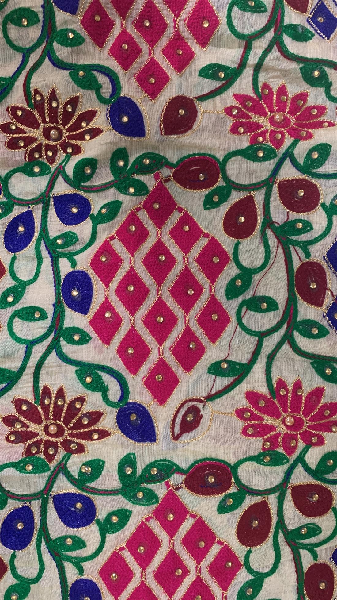 Multicolour Embroiderd Fabric
