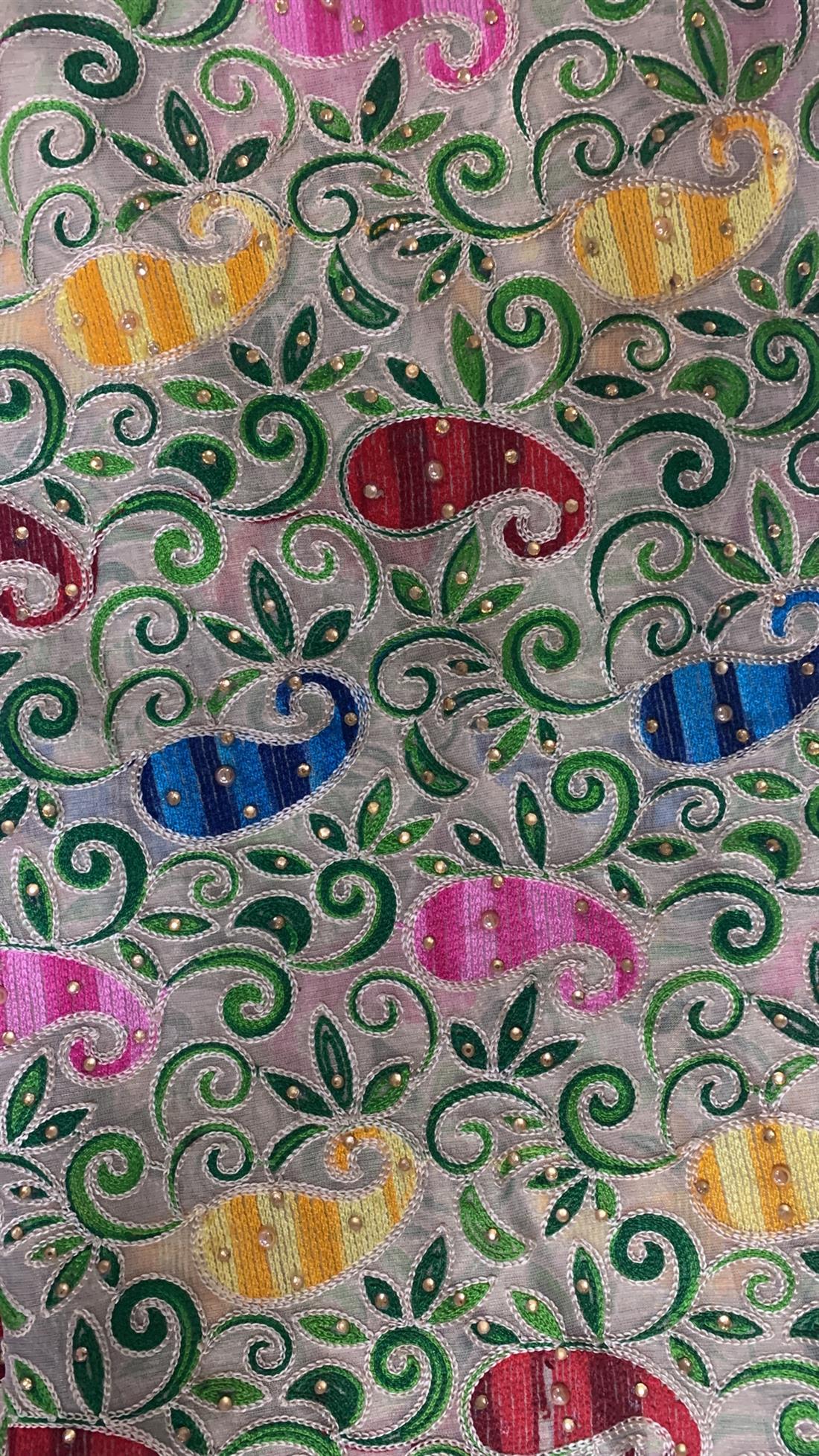 Multicolour Embroiderd Fabric