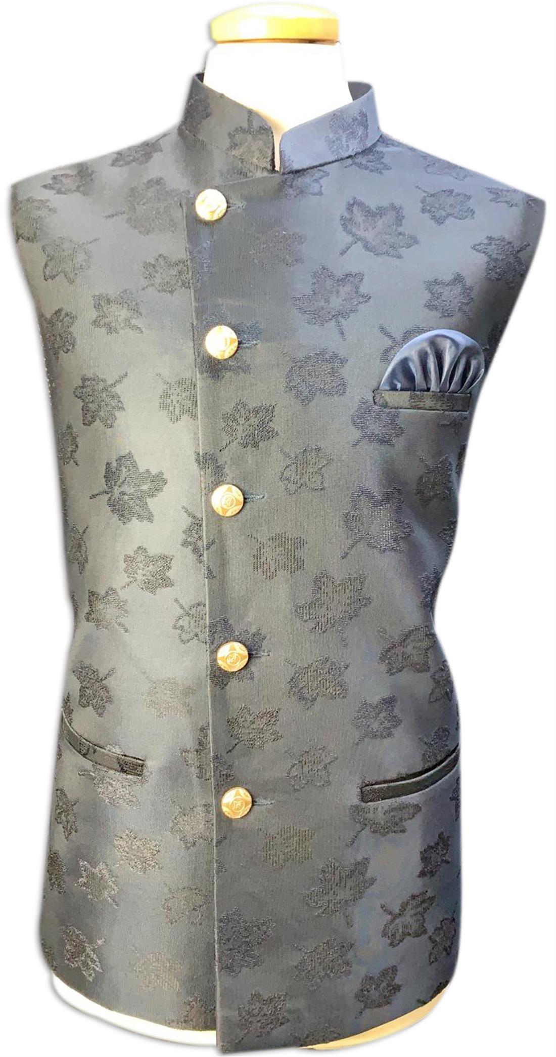 Navy Printed Waistcoat