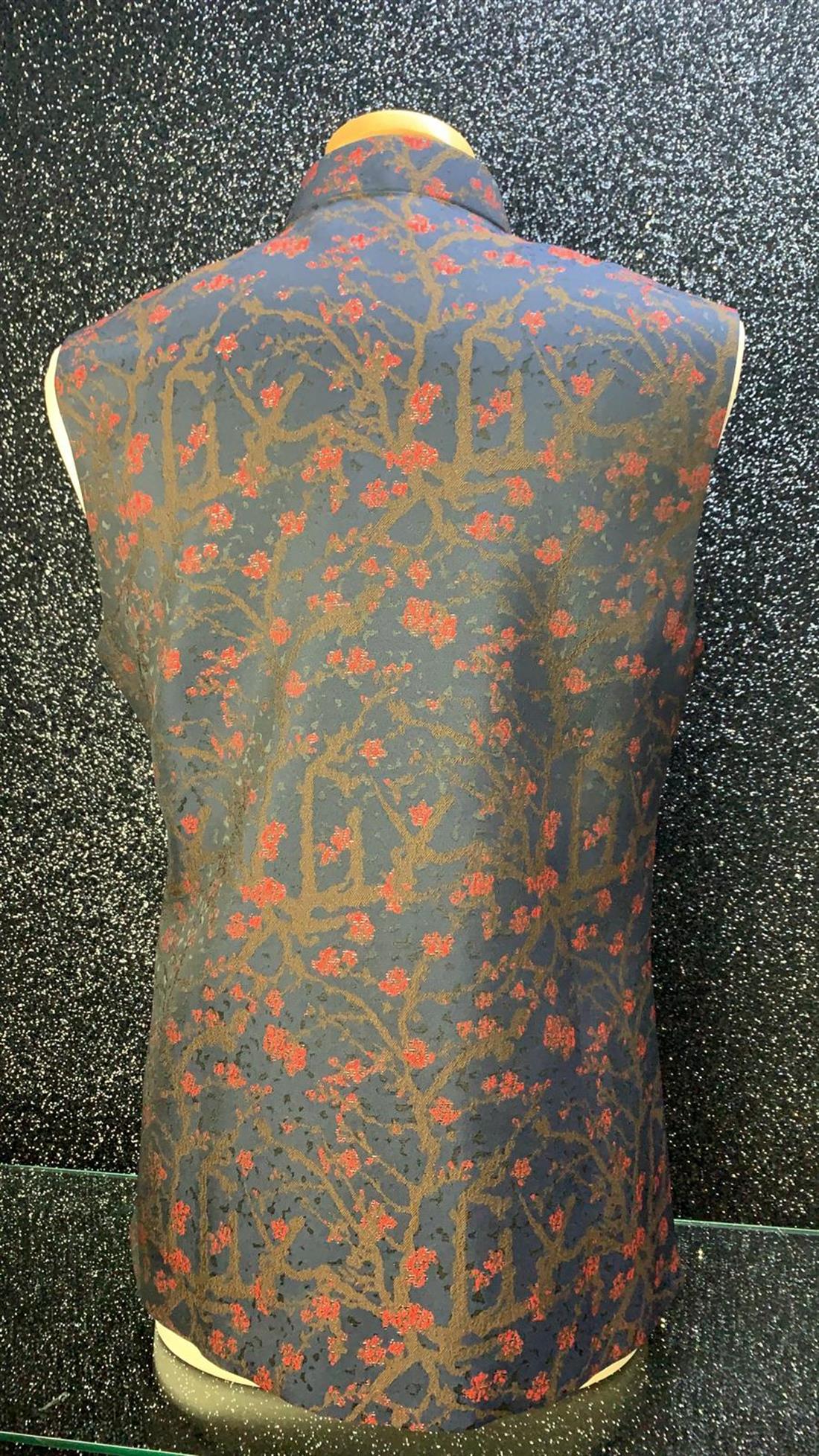 Navy Printed Waistcoat