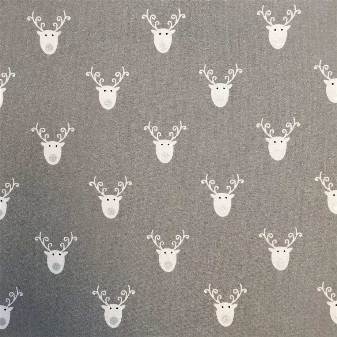 Silver Digital Print Cotton Christmas