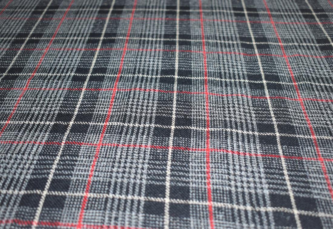 Black & RED Printed Wool , 150cm Width