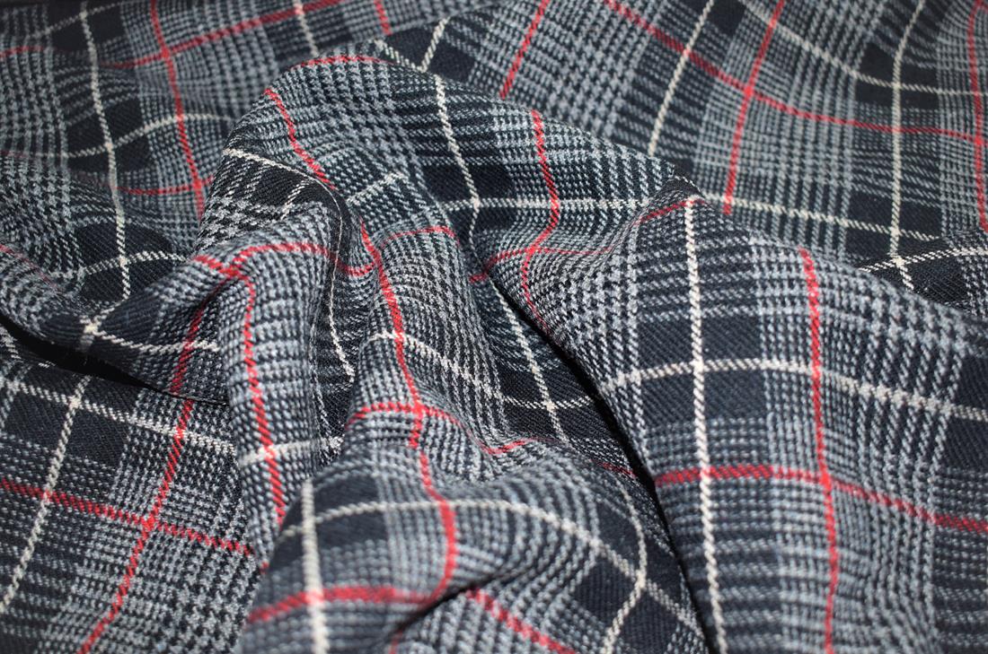 Black & RED Printed Wool , 150cm Width