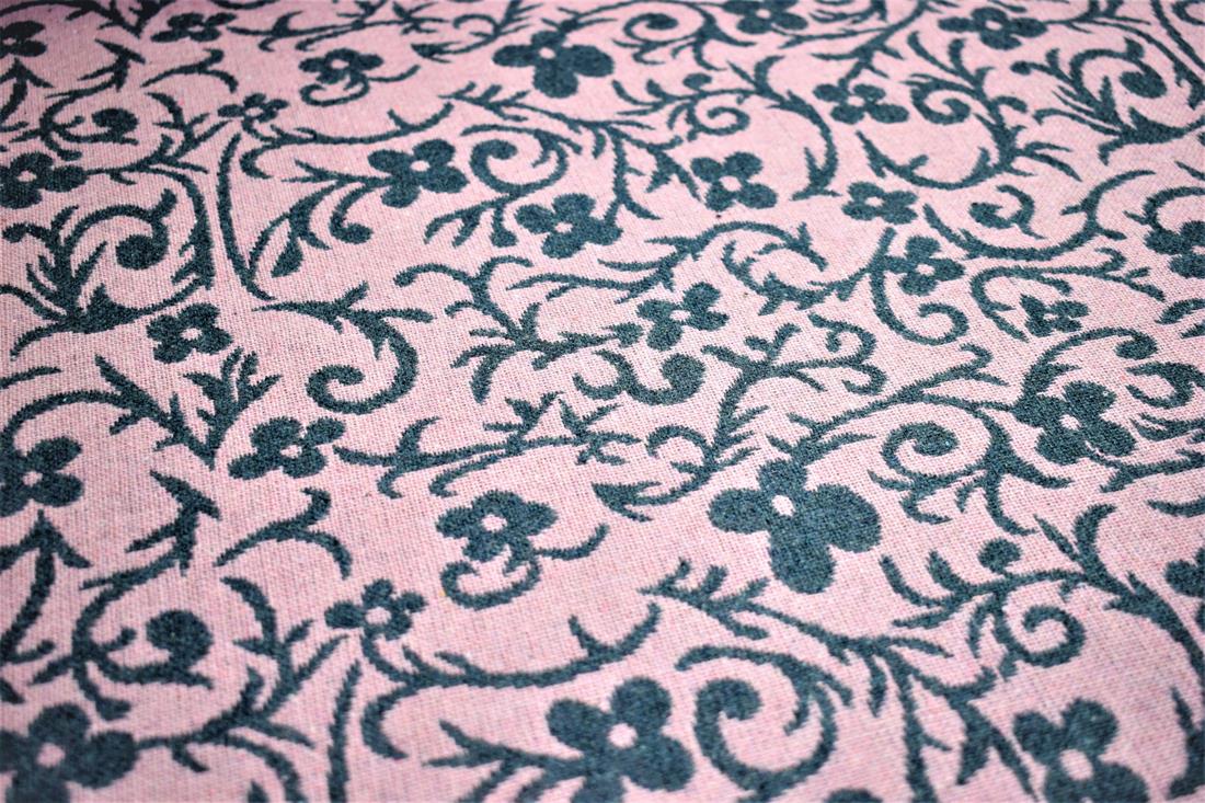 Pink & Black Printed Wool, 150cm Width