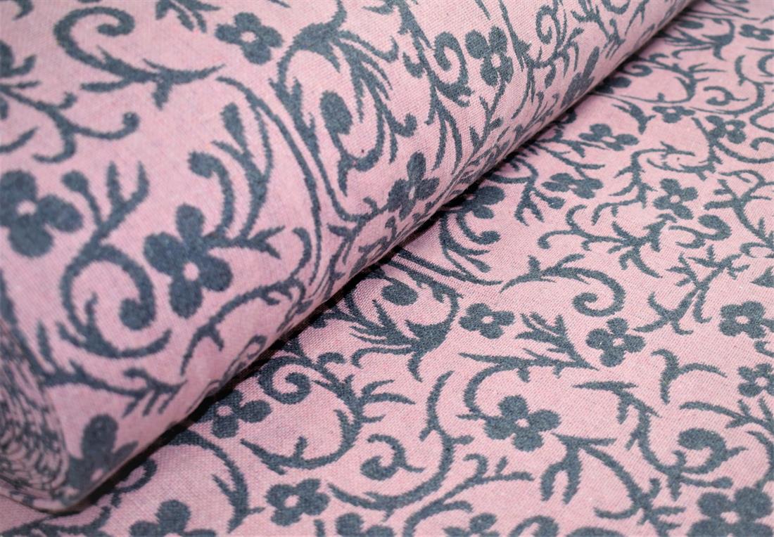 Pink & Black Printed Wool, 150cm Width