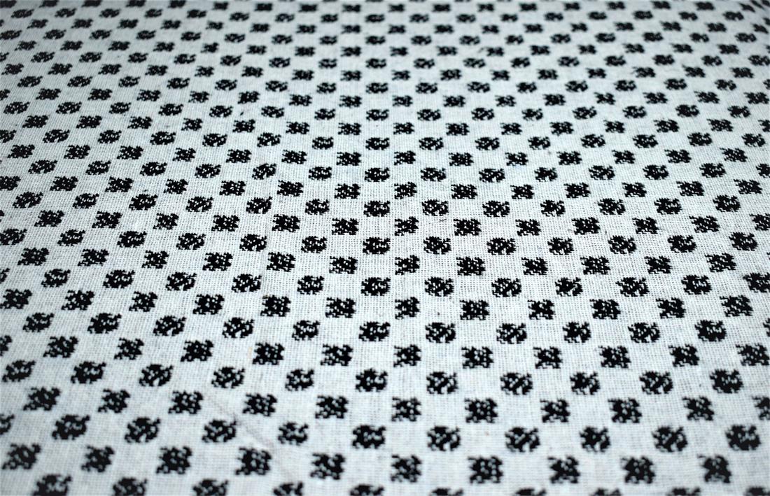 White & Black Printed Wool, , 150cm Width