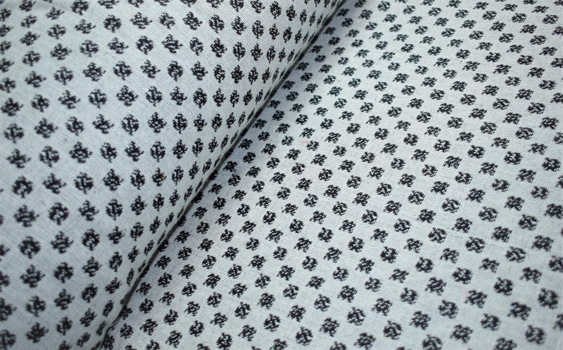White & Black Printed Wool, , 150cm Width