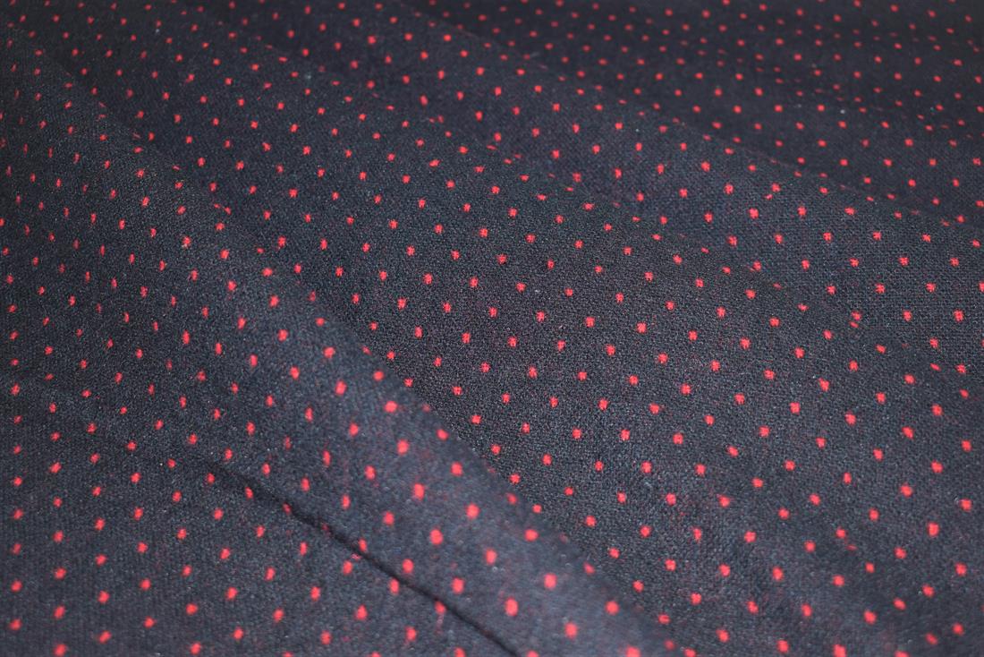 Black & RED Printed Wool, 150cm Width