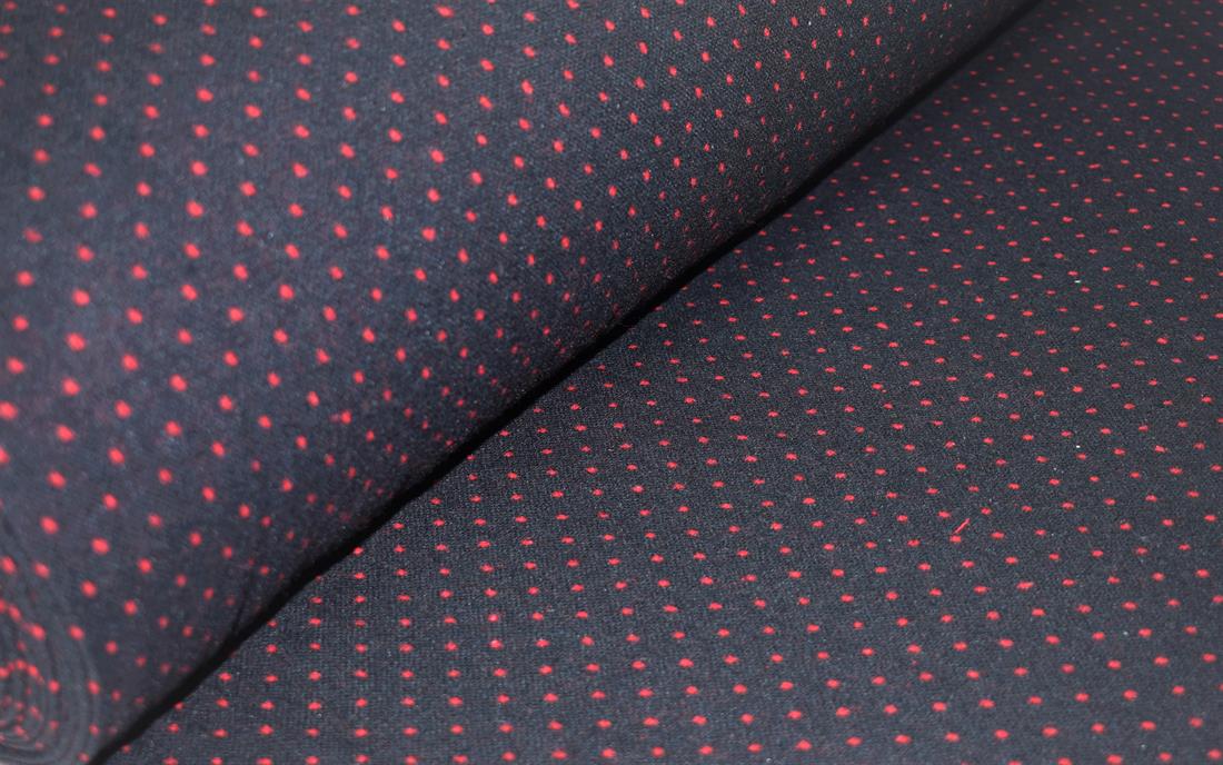 Black & RED Printed Wool, 150cm Width