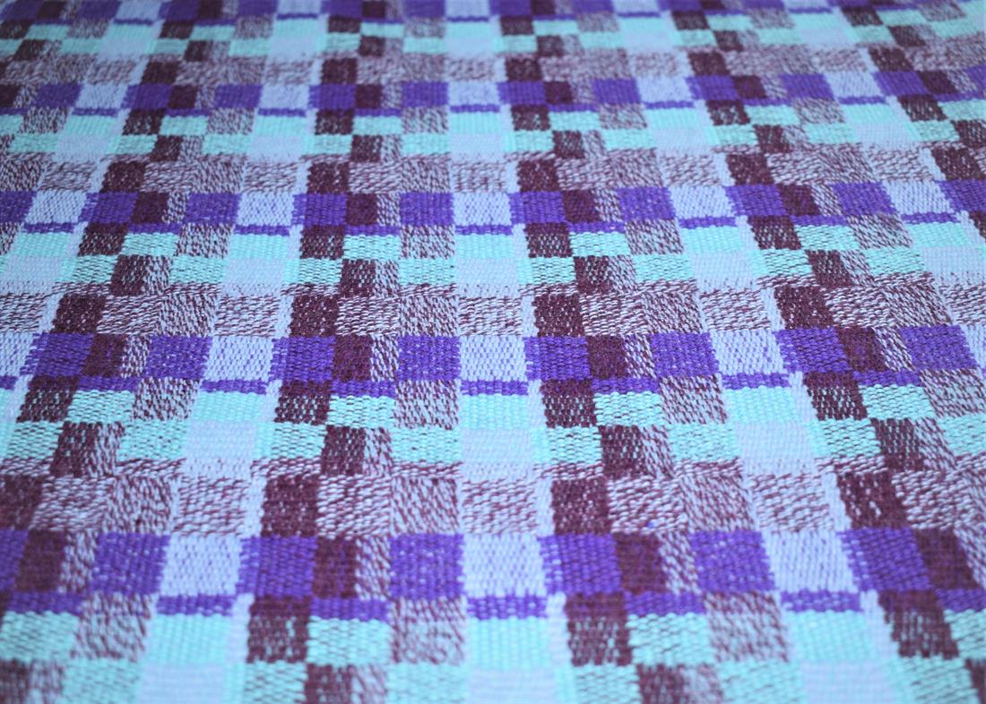Blue & Purple Printed Wool, 150cm Width