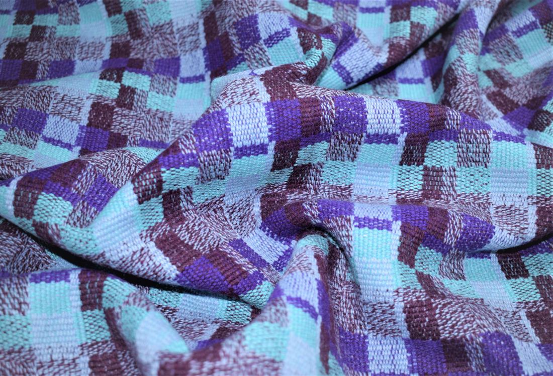 Blue & Purple Printed Wool, 150cm Width